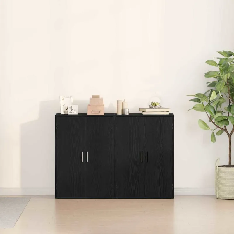Kabalas 2 pcs Juodas ąžuolas 60 x 31 x 84 cm Apdirbta mediena