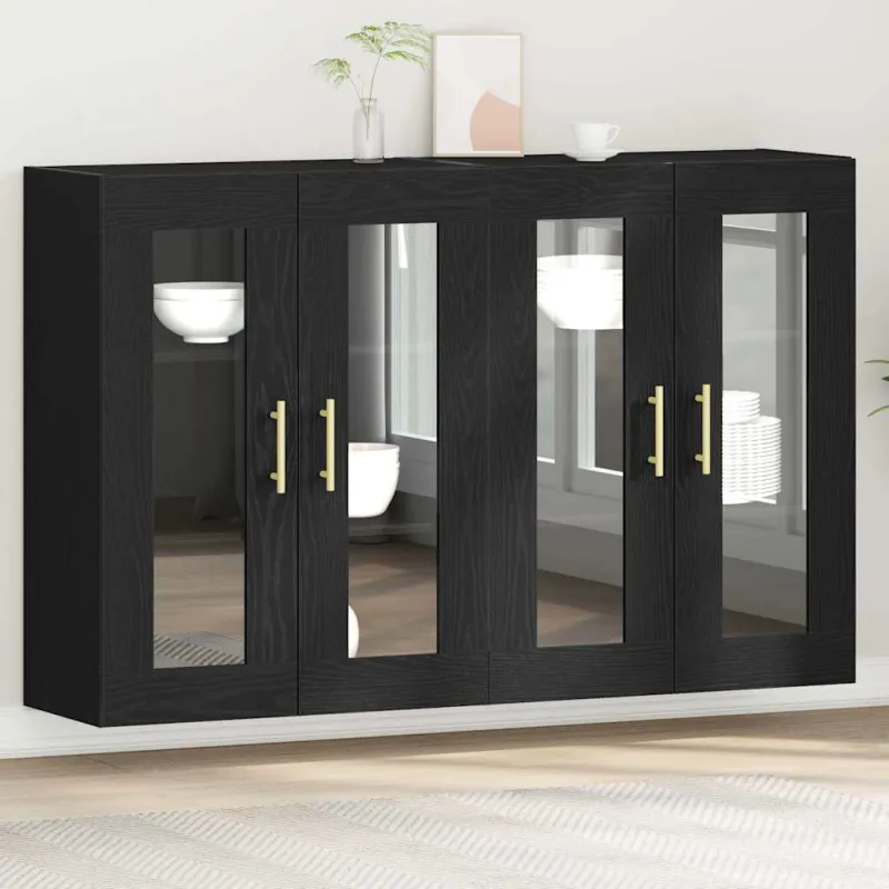 Sieniniai baldai 2 pcs Juodas ąžuolas 69,5 x 34 x 90 cm