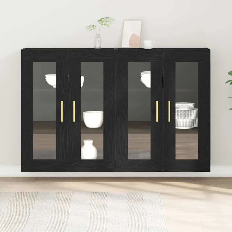 Sieniniai baldai 2 pcs Juodas ąžuolas 69,5 x 34 x 90 cm