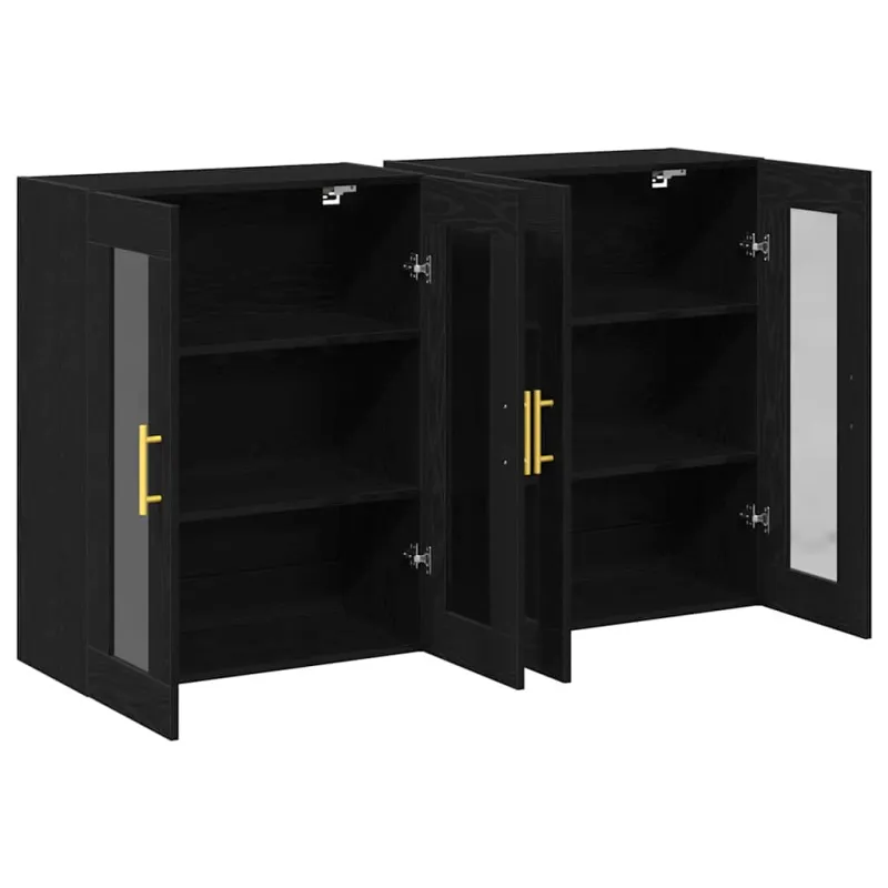 Sieniniai baldai 2 pcs Juodas ąžuolas 69,5 x 34 x 90 cm