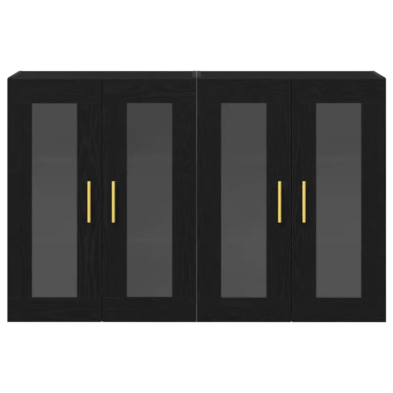 Sieniniai baldai 2 pcs Juodas ąžuolas 69,5 x 34 x 90 cm