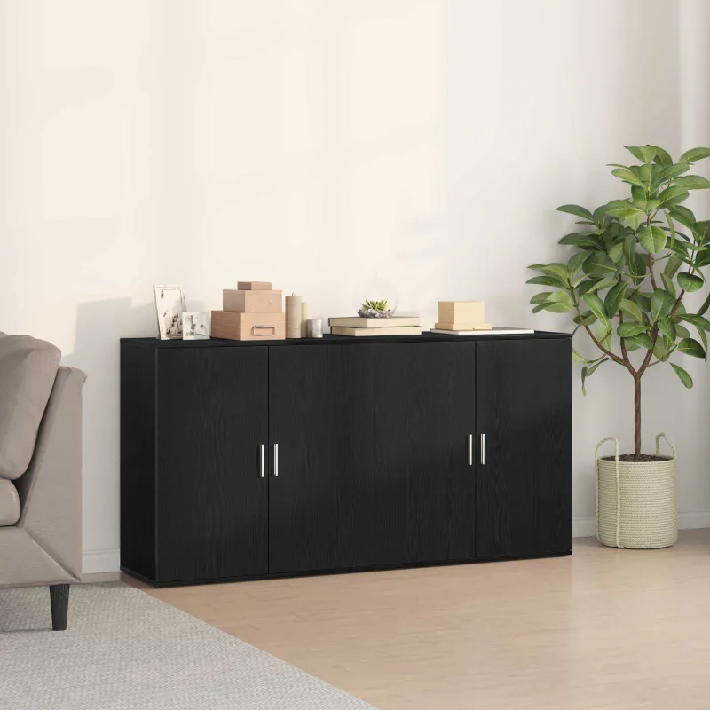 Kabalas 2 pcs Juodas ąžuolas 79 x 38 x 80 cm Apdirbta mediena