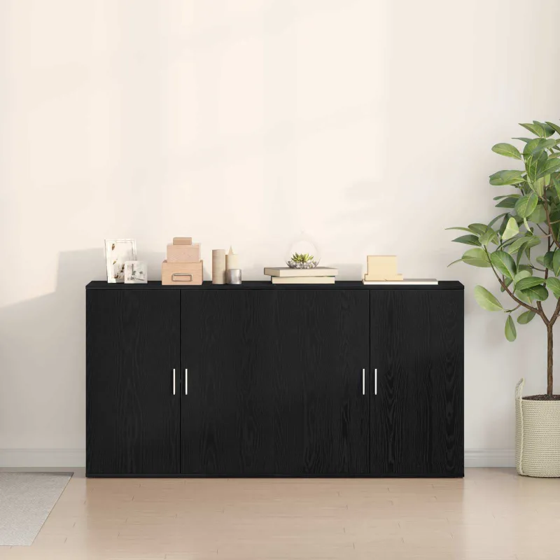Kabalas 2 pcs Juodas ąžuolas 79 x 38 x 80 cm Apdirbta mediena