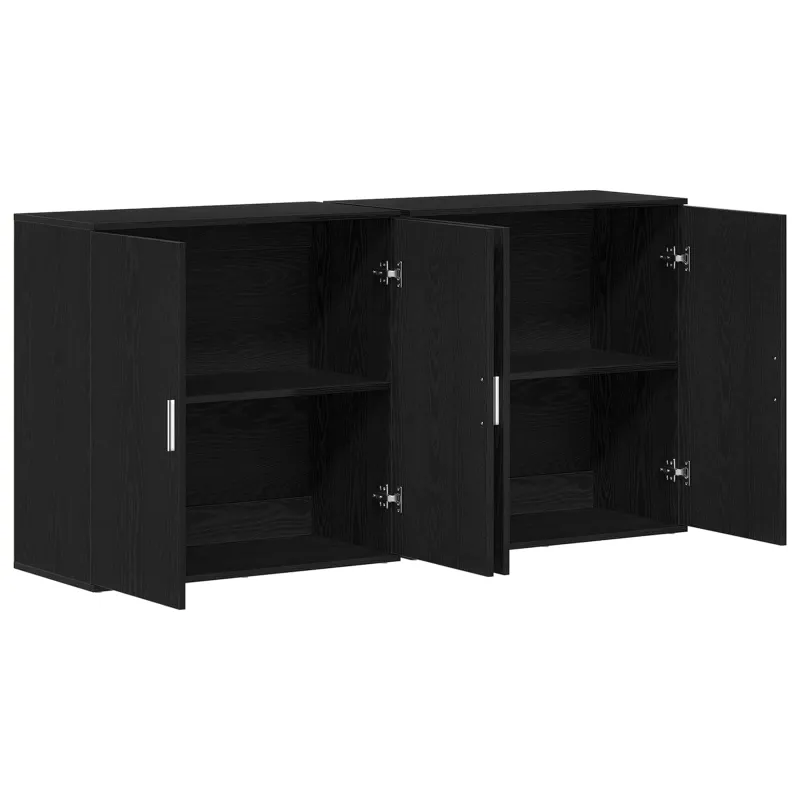 Kabalas 2 pcs Juodas ąžuolas 79 x 38 x 80 cm Apdirbta mediena