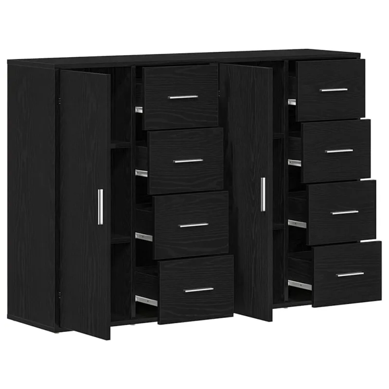 Kabalas 2 pcs Juodas ąžuolas 60 x 31 x 84 cm Apdirbta mediena