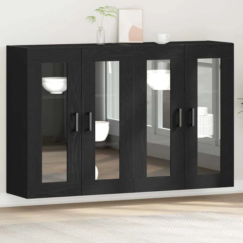 Sieniniai baldai 2 pcs Juodas ąžuolas 69,5 x 34 x 90 cm