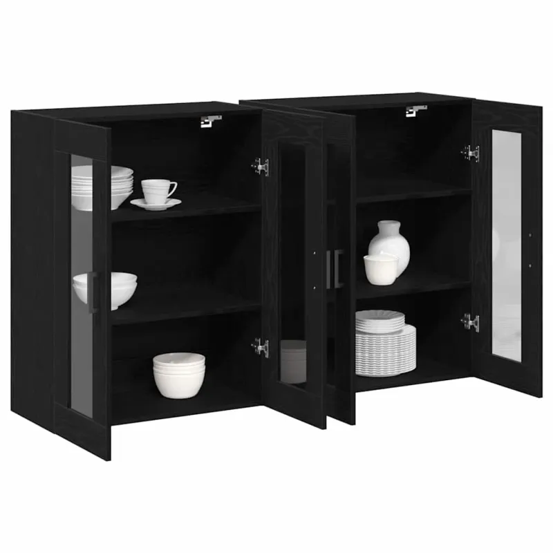 Sieniniai baldai 2 pcs Juodas ąžuolas 69,5 x 34 x 90 cm