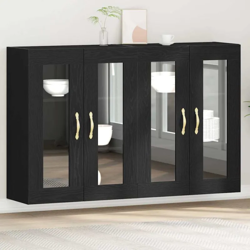 Sieniniai baldai 2 pcs Juodas ąžuolas 69,5 x 34 x 90 cm