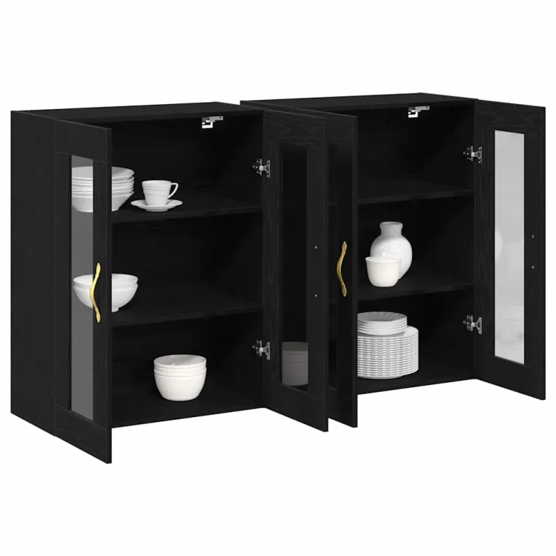 Sieniniai baldai 2 pcs Juodas ąžuolas 69,5 x 34 x 90 cm