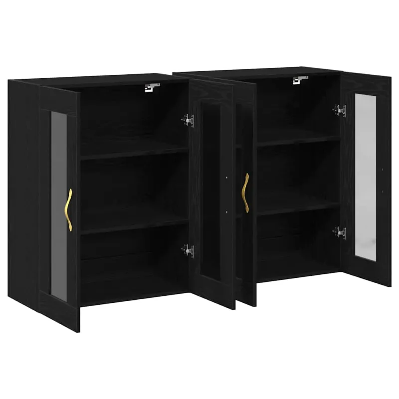 Sieniniai baldai 2 pcs Juodas ąžuolas 69,5 x 34 x 90 cm