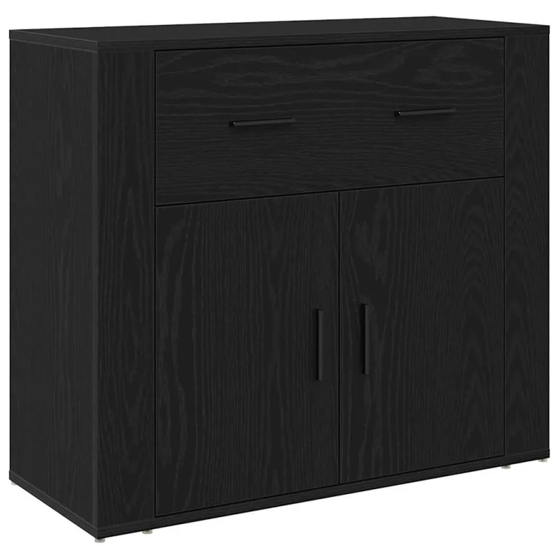 Highboardas juoda ąžuolo 80 x 33 x 150 cm Apdirbta mediena