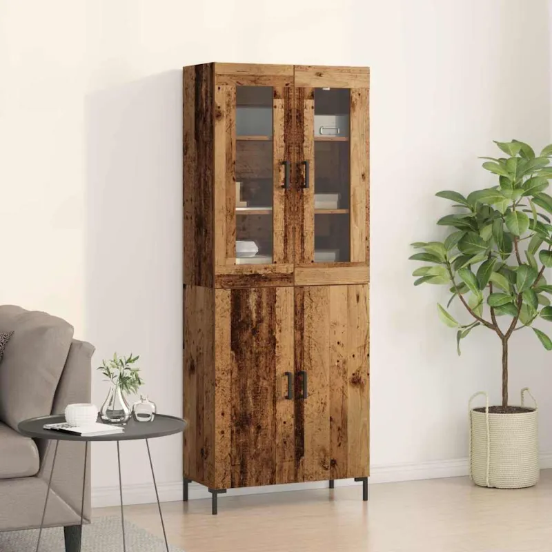 Aukštas spintelė 2 pcs Sena mediena 69,5 x 34 x 180 cm