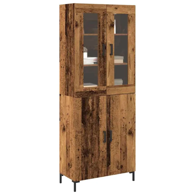 Aukštas spintelė 2 pcs Sena mediena 69,5 x 34 x 180 cm