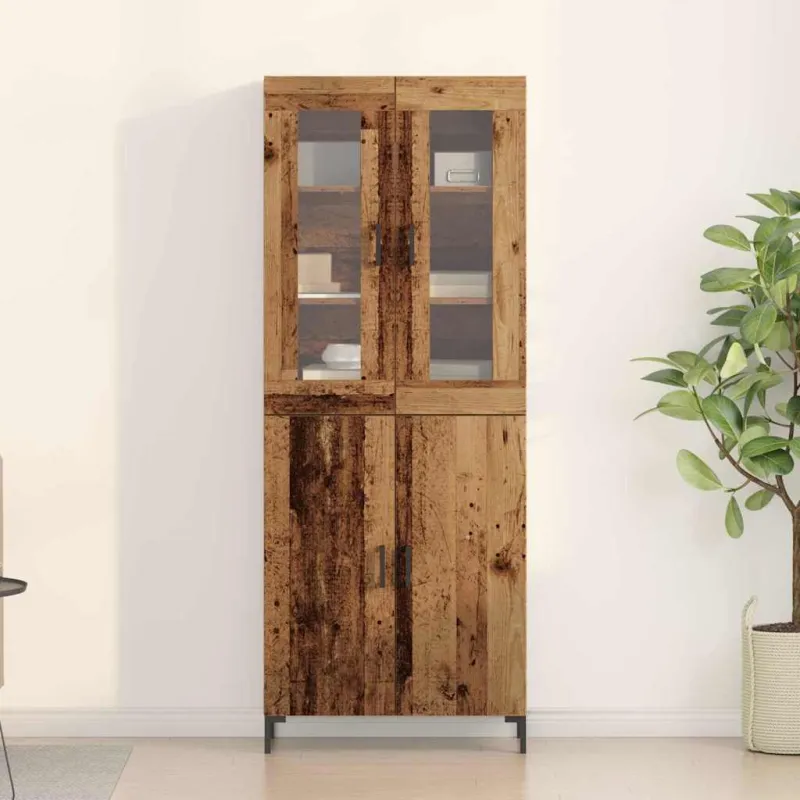 Aukštas spintelė 2 pcs Sena mediena 69,5 x 34 x 180 cm