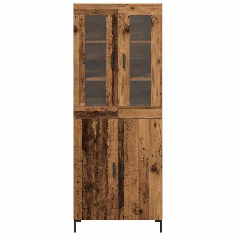 Aukštas spintelė 2 pcs Sena mediena 69,5 x 34 x 180 cm