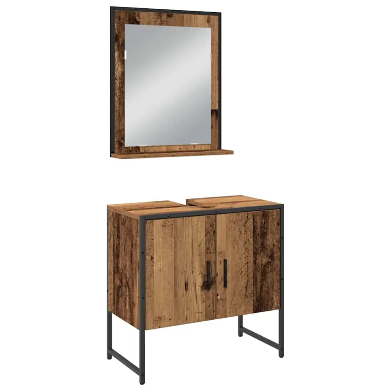 Vonios baldų rinkinys su saugykla 4 pcs Ruda 33 x 33 x 185.5 cm