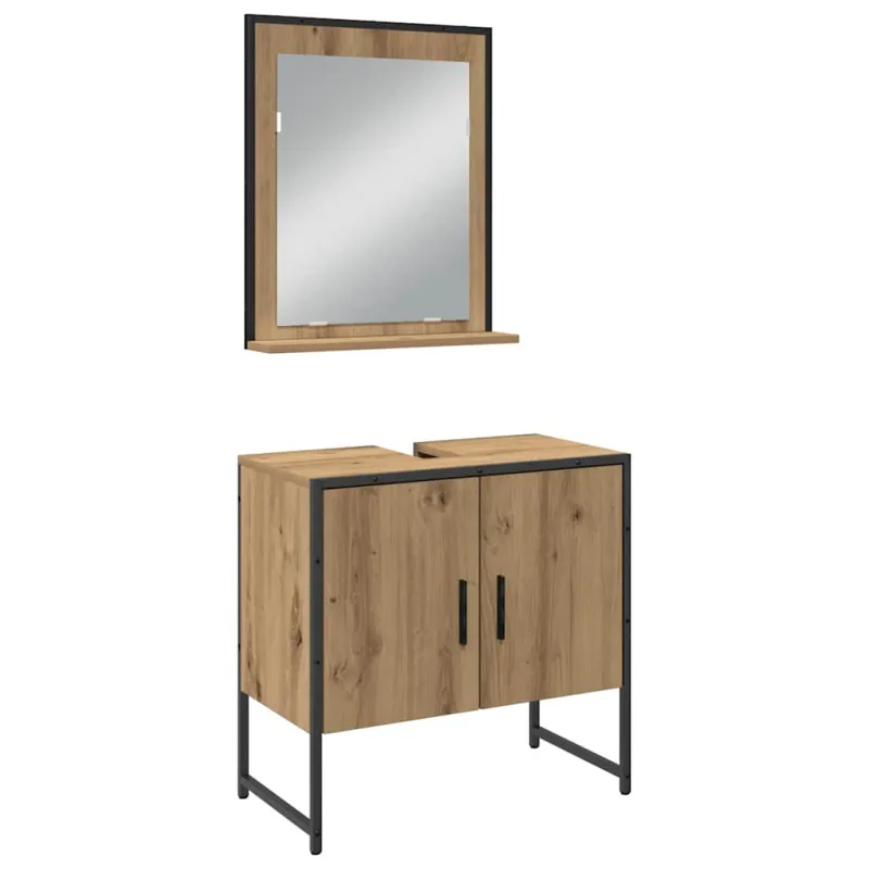 Vonios baldų rinkinys su saugykla 4 pcs Ruda 33 x 33 x 185.5 cm