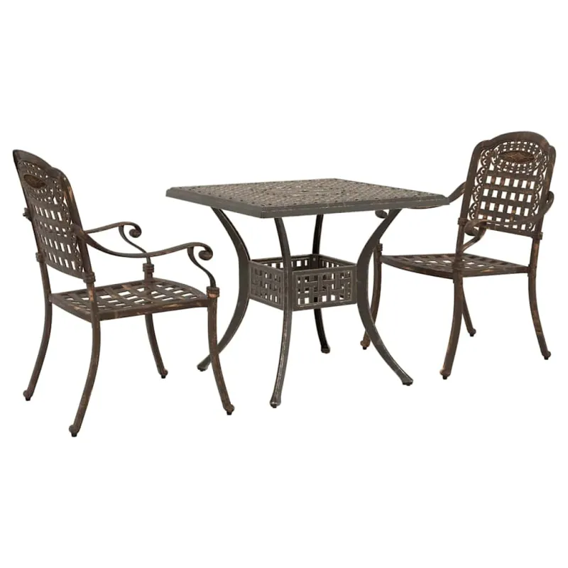 Sodo stalo komplektas 3 pcs Bronzinė Liejamasis aliuminis