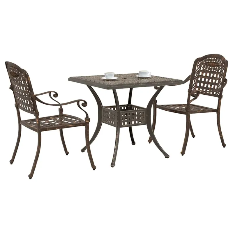 Sodo stalo komplektas 3 pcs Bronzinė Liejamasis aliuminis
