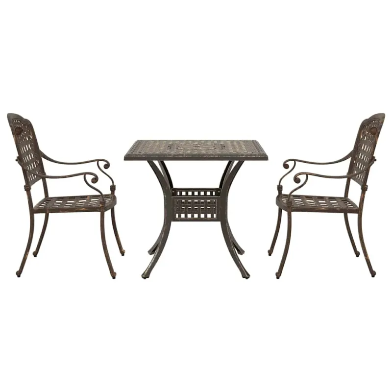 Sodo stalo komplektas 3 pcs Bronzinė Liejamasis aliuminis