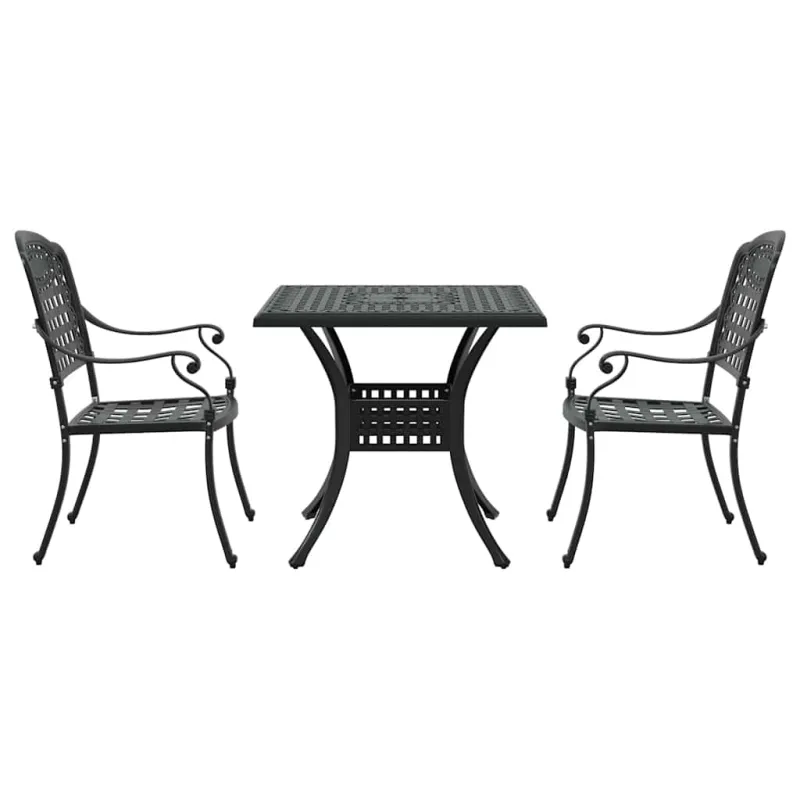 Sodo stalo komplektas 3 pcs Juoda Liejamasis aliuminis