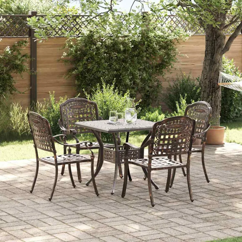 Sodo stalo komplektas 5 pcs Bronzinė Liejamasis aliuminis