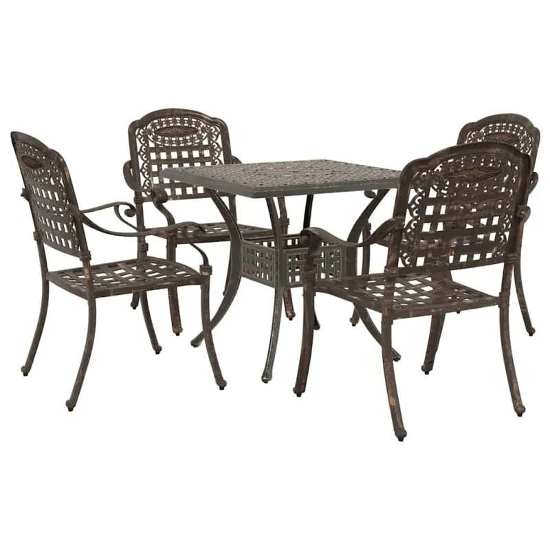 Sodo stalo komplektas 5 pcs Bronzinė Liejamasis aliuminis