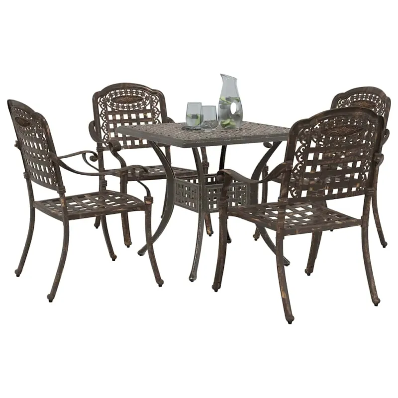 Sodo stalo komplektas 5 pcs Bronzinė Liejamasis aliuminis