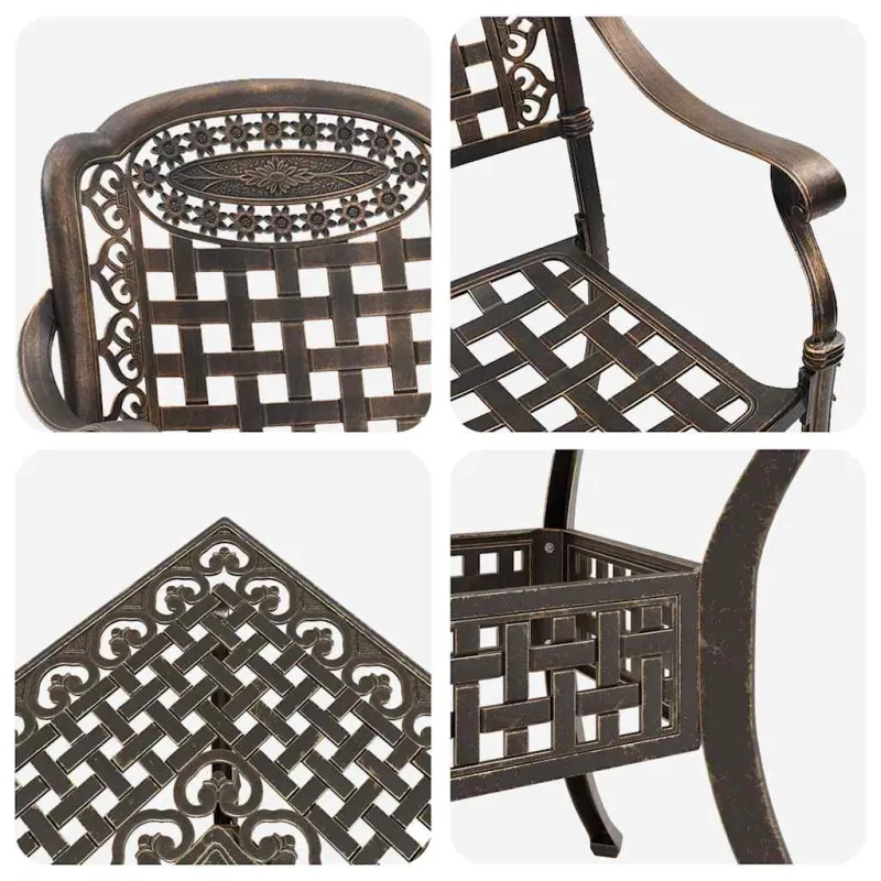 Sodo stalo komplektas 5 pcs Bronzinė Liejamasis aliuminis
