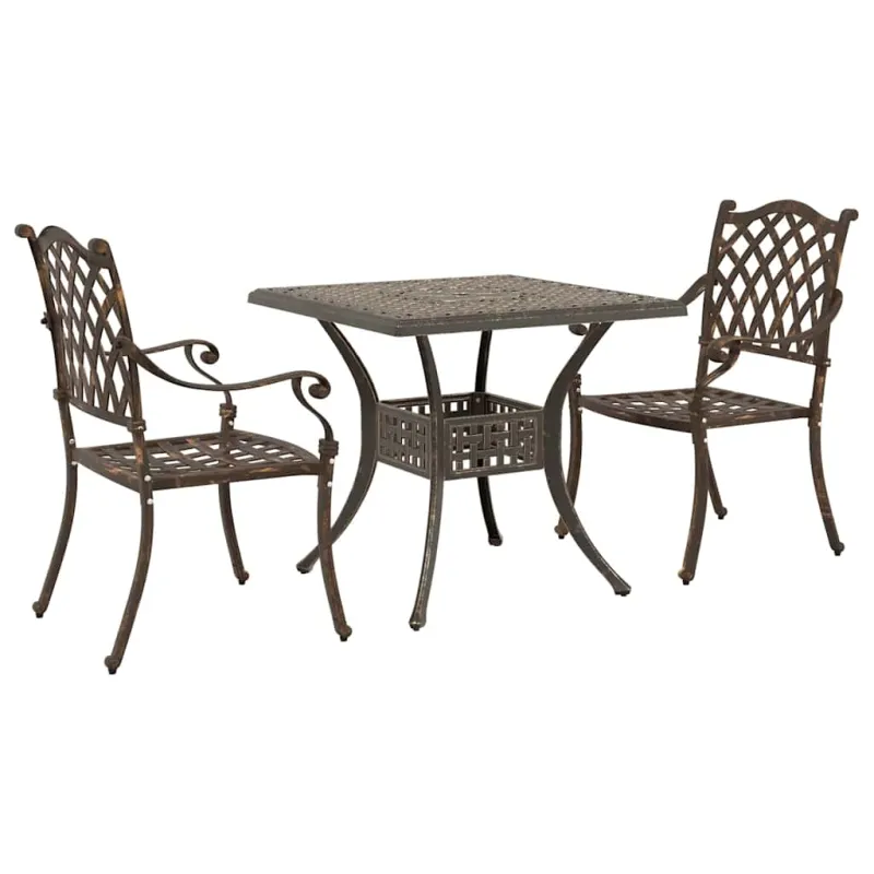 Sodo stalo komplektas 3 pcs Bronzinė Liejamasis aliuminis