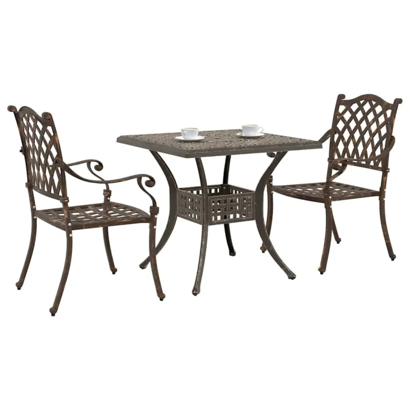 Sodo stalo komplektas 3 pcs Bronzinė Liejamasis aliuminis