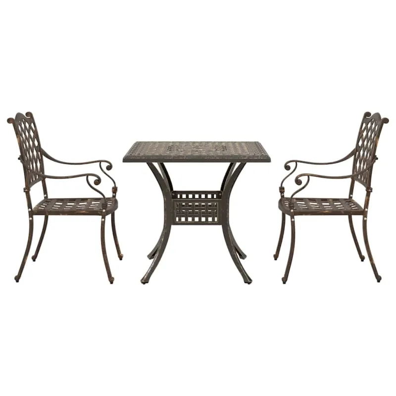 Sodo stalo komplektas 3 pcs Bronzinė Liejamasis aliuminis