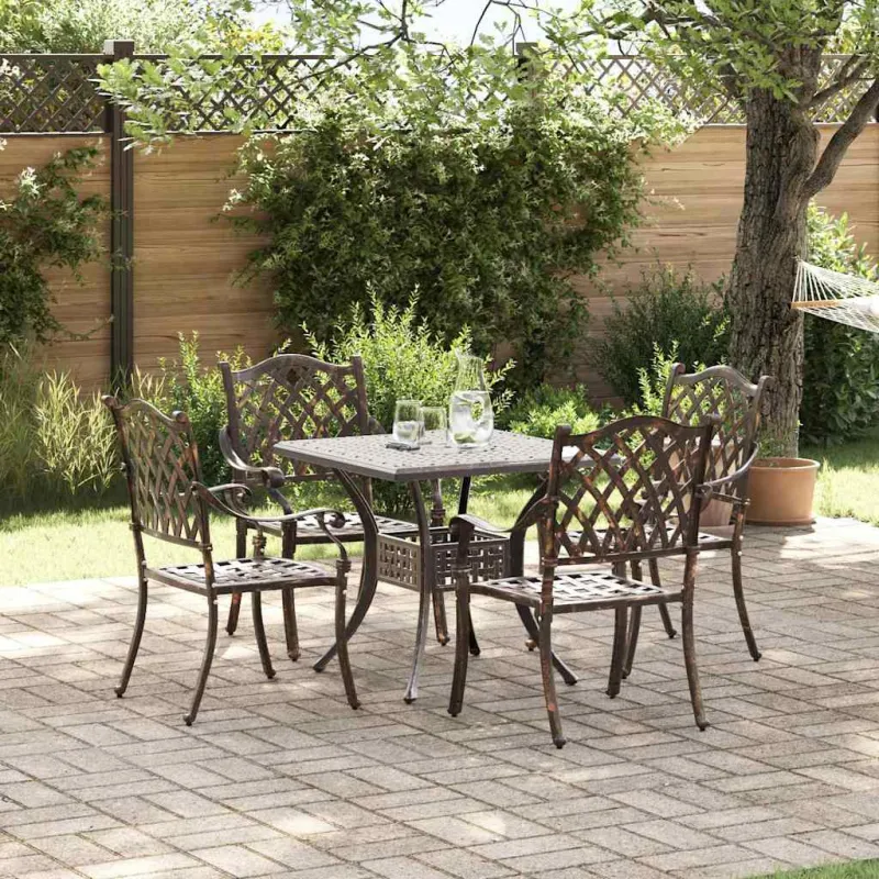 Sodo stalo komplektas 5 pcs Bronzinė Liejamasis aliuminis