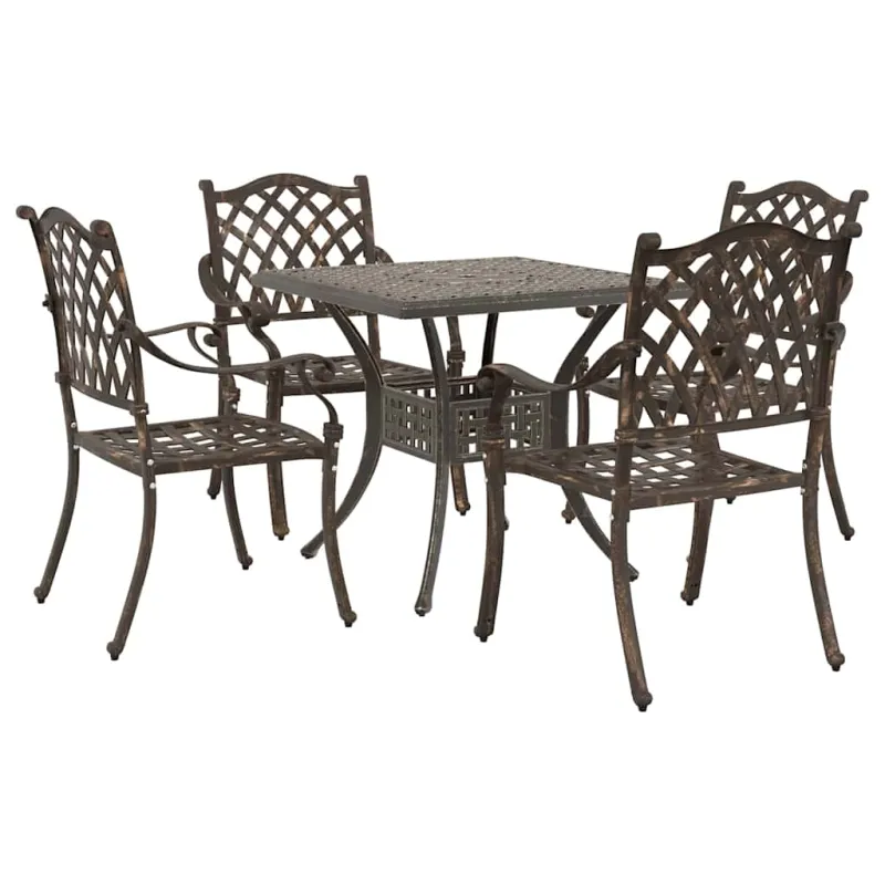 Sodo stalo komplektas 5 pcs Bronzinė Liejamasis aliuminis