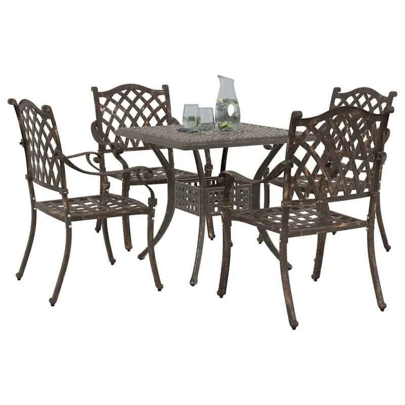 Sodo stalo komplektas 5 pcs Bronzinė Liejamasis aliuminis
