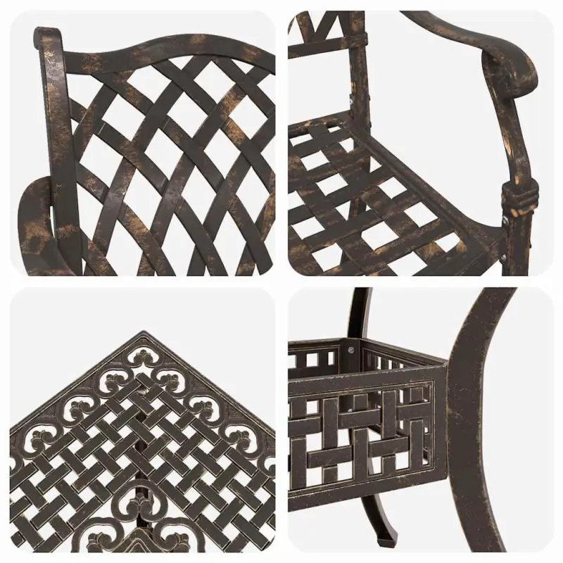Sodo stalo komplektas 5 pcs Bronzinė Liejamasis aliuminis