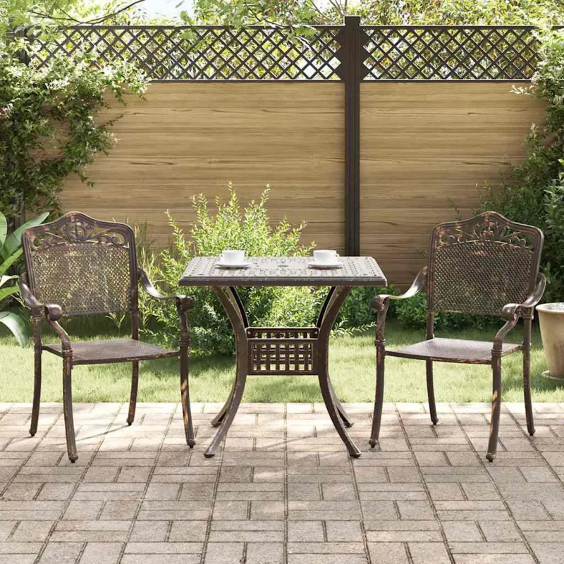 Sodo stalo komplektas 3 pcs Bronzinė Liejamasis aliuminis