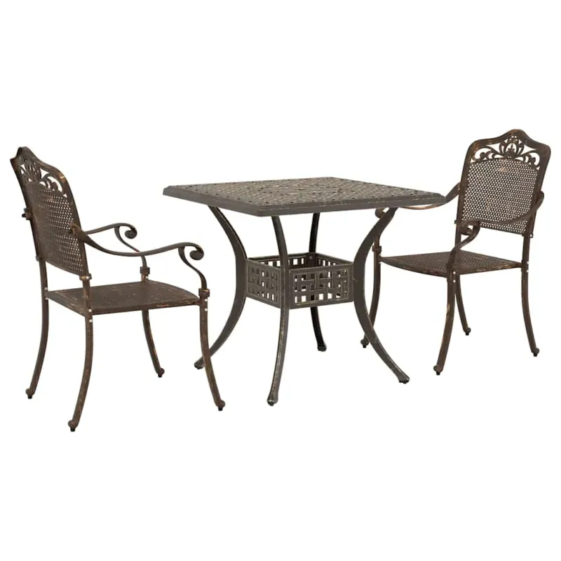 Sodo stalo komplektas 3 pcs Bronzinė Liejamasis aliuminis
