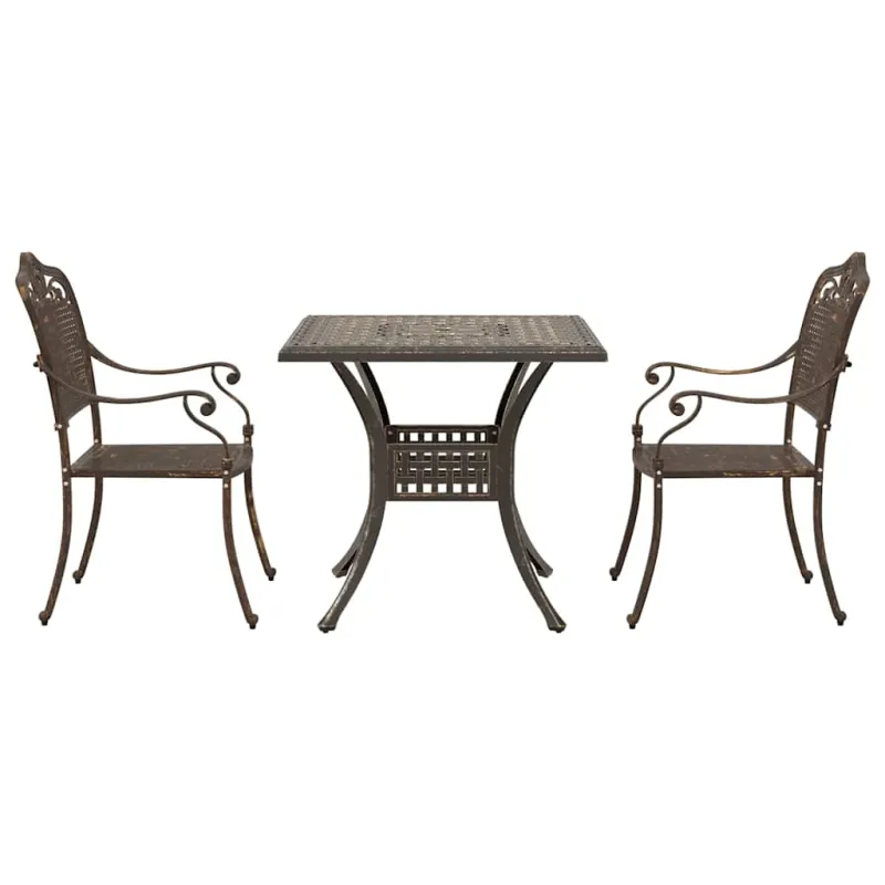 Sodo stalo komplektas 3 pcs Bronzinė Liejamasis aliuminis