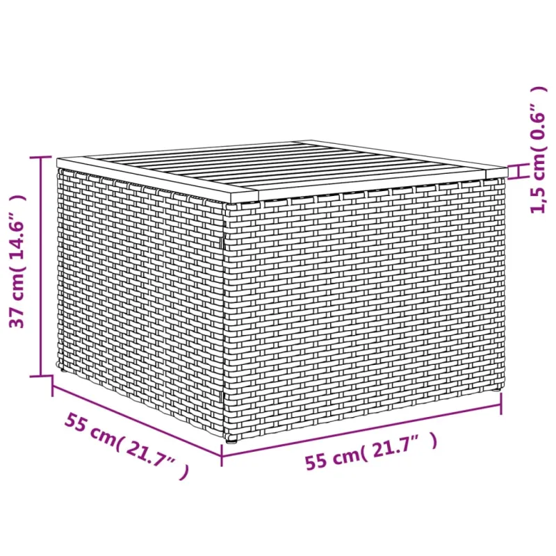 Sodo komplekti, 10 osaa, harmaa, polyrattana, tyynyt
