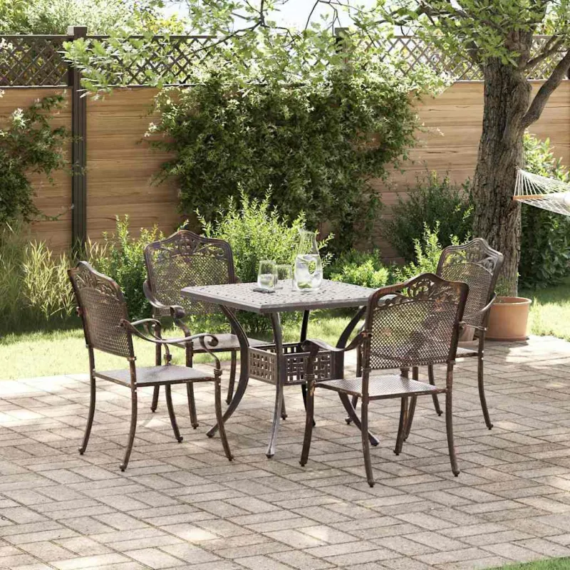 Sodo stalo komplektas 5 pcs Bronzinė Liejamasis aliuminis