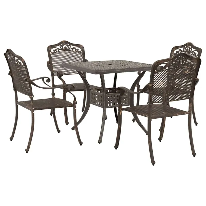 Sodo stalo komplektas 5 pcs Bronzinė Liejamasis aliuminis