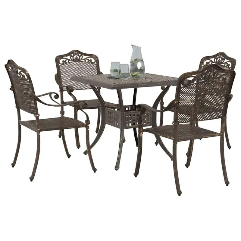 Sodo stalo komplektas 5 pcs Bronzinė Liejamasis aliuminis