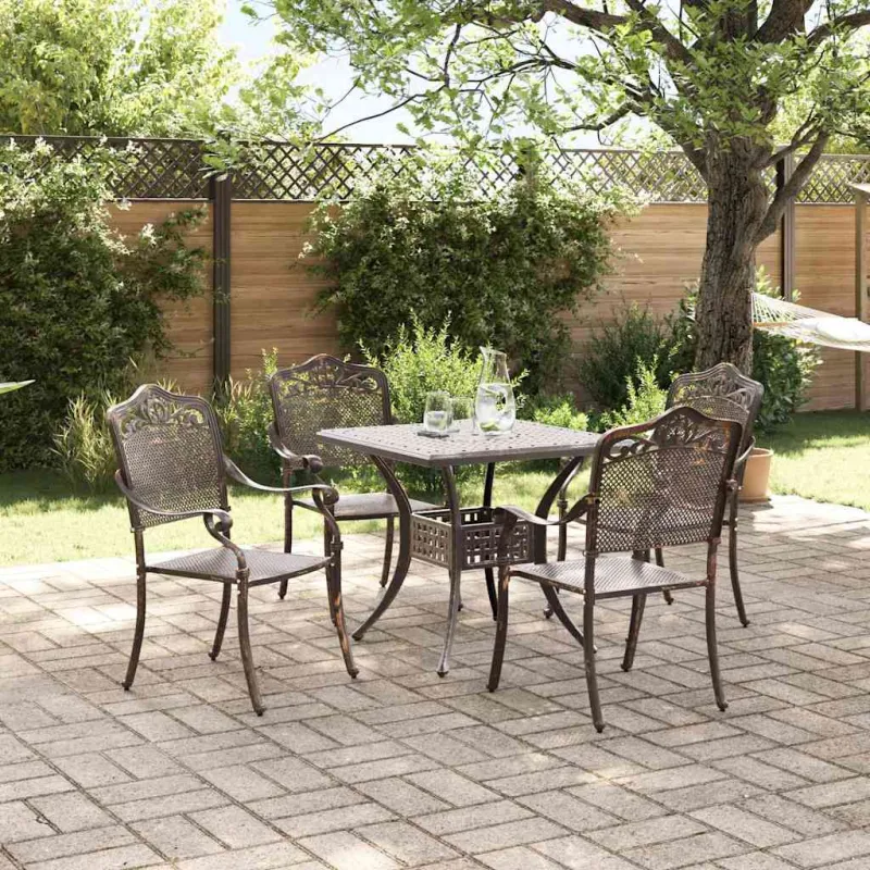 Sodo stalo komplektas 5 pcs Bronzinė Liejamasis aliuminis