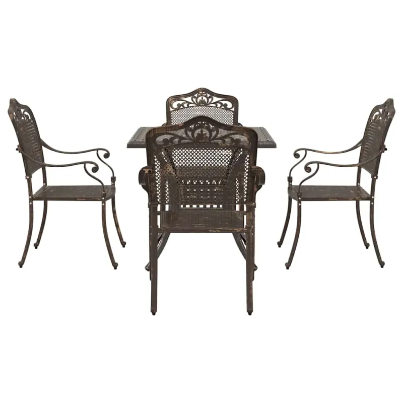 Sodo stalo komplektas 5 pcs Bronzinė Liejamasis aliuminis