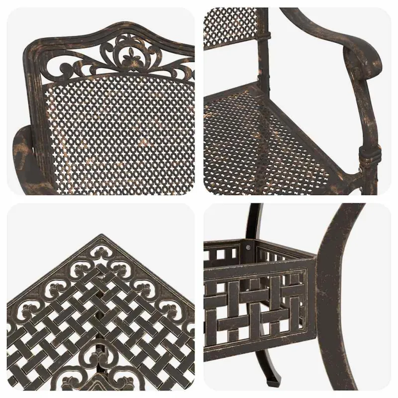 Sodo stalo komplektas 5 pcs Bronzinė Liejamasis aliuminis