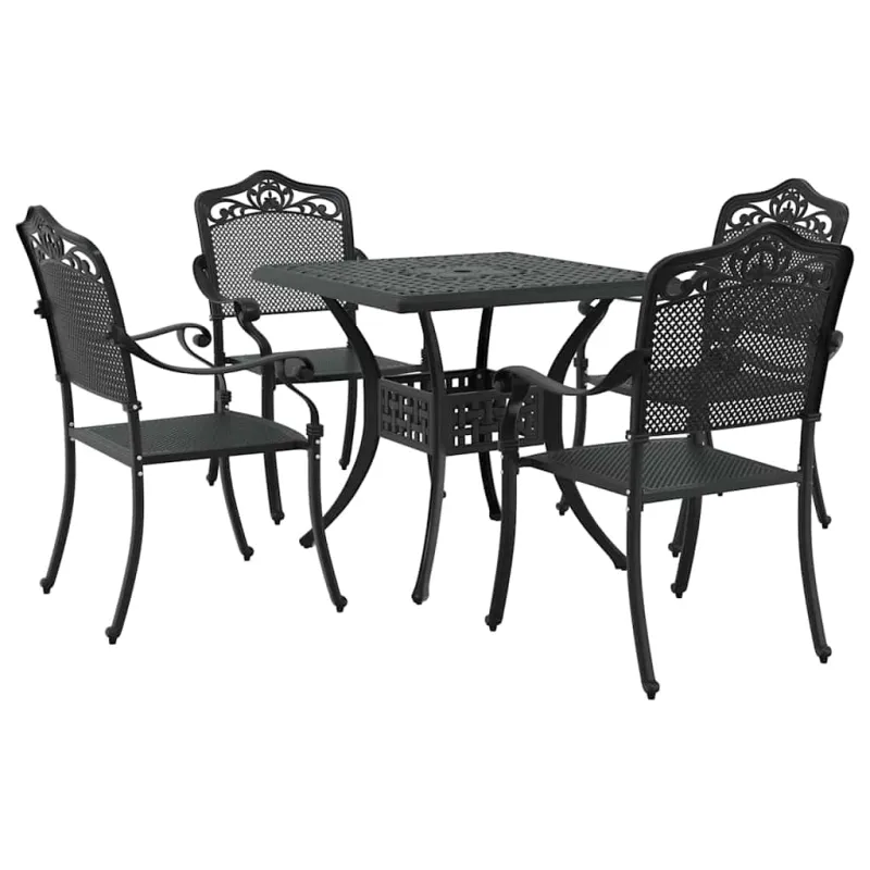 Sodo stalo komplektas 5 pcs Juoda Liejamasis aliuminis