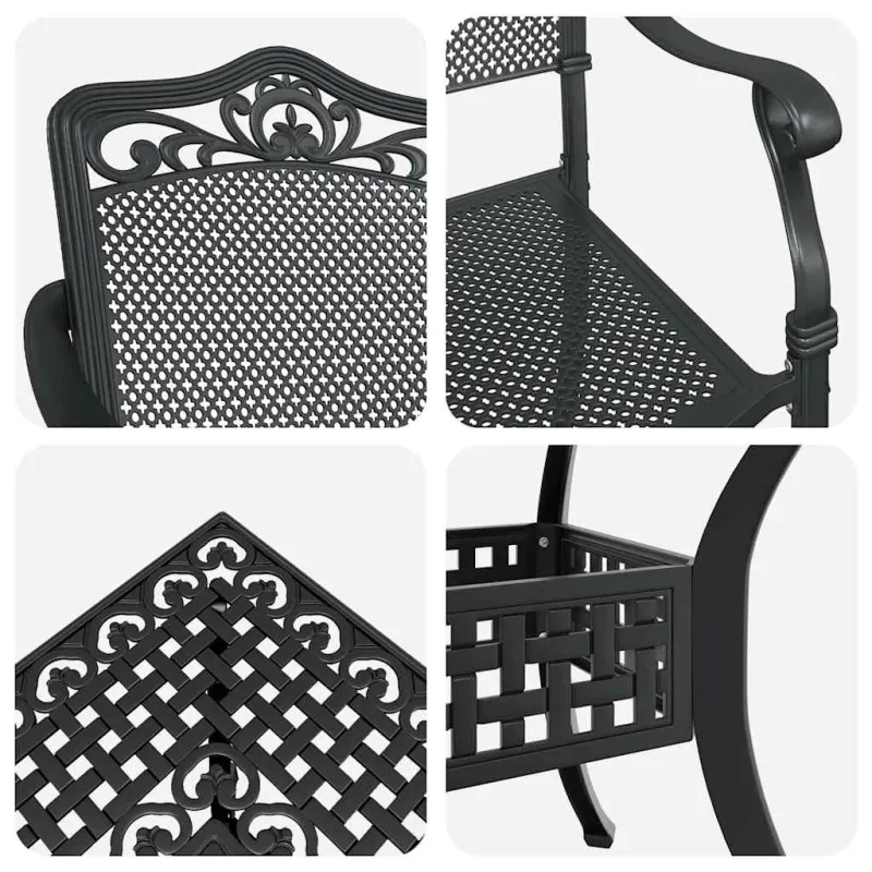 Sodo stalo komplektas 5 pcs Juoda Liejamasis aliuminis