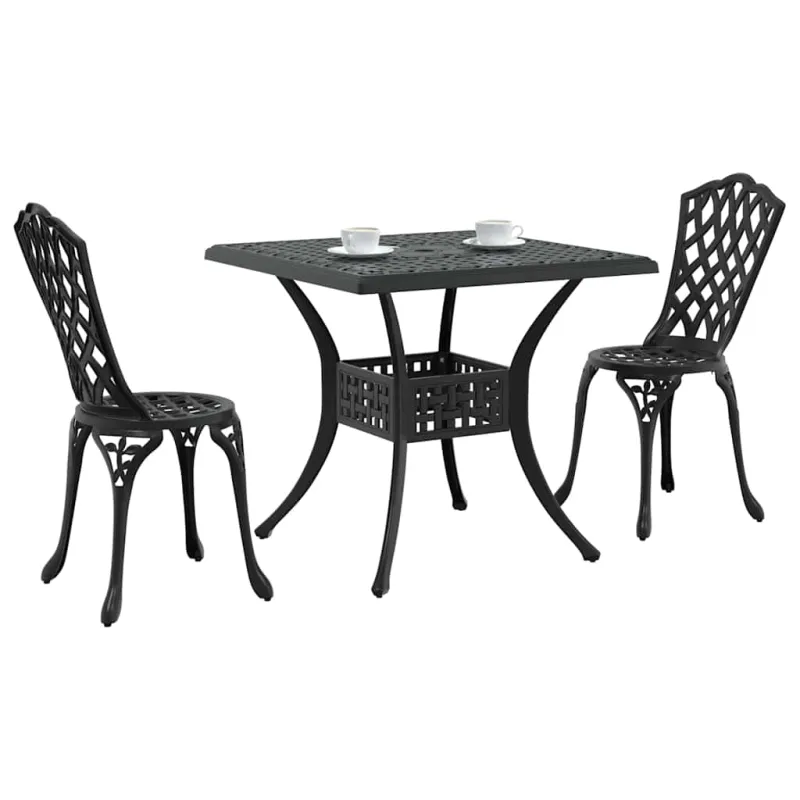 Sodo stalo komplektas 3 pcs Juoda Liejamasis aliuminis