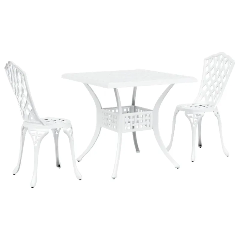 Sodo stalo komplektas 3 pcs Balta Liejamasis aliuminis